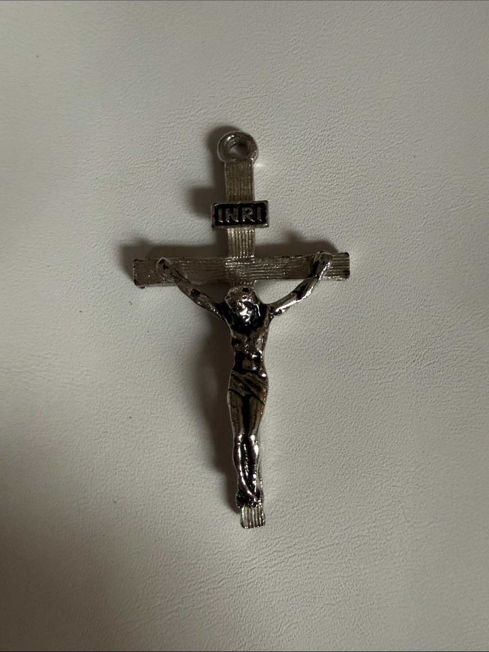Silver Crucifix Pendant Necklace Charm - Classic Religious Men’s Accessory